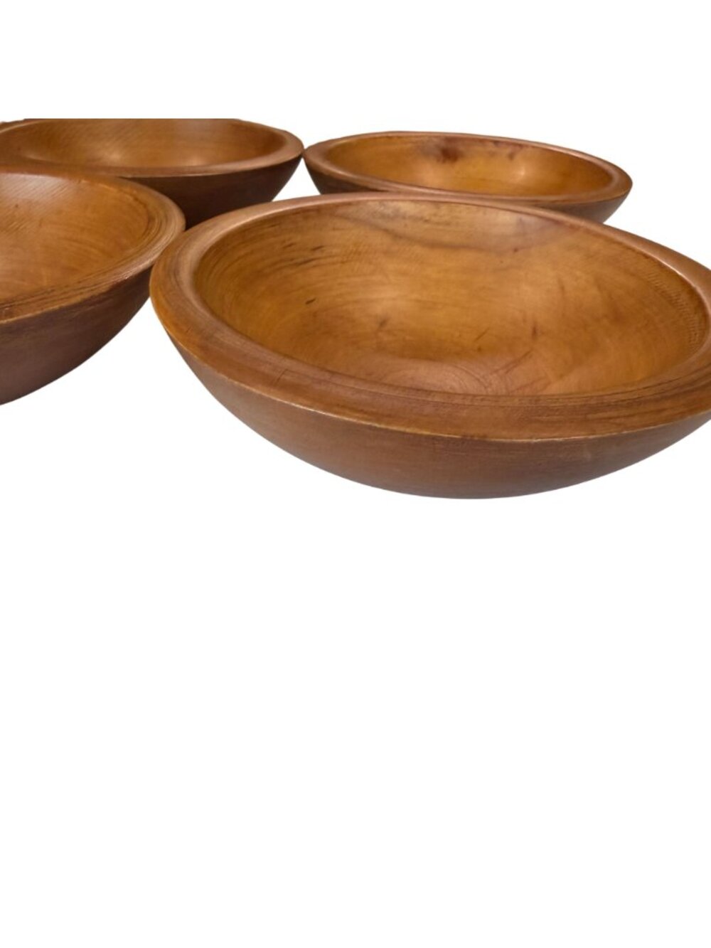 MCM Woodcraftery Handcrafted Wooden Salad Bowls Set of 6 Rustic Kitchenware - Picture 5 of 11